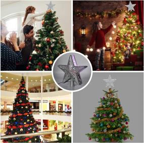 img 3 attached to 🎄 YOCUBY Star Christmas Tree Topper with Built-in Rotating Magic Ball, LED Treetop Projector for Crown Christmas Tree, Xmas/Holiday Decor, Winter Home Wonderland Party Ornament