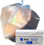 🗑️ reli. supervalue 95 gallon trash bags - 30 count - heavy duty, clear large capacity bags for toter - 90-96 gallon garbage" logo