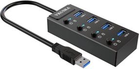 img 4 attached to 🔌 Vkusra 4-Port USB 3.0 Hub with Individual On/Off Switches, LED Indicator and USB Charging Port - Compatible with iMac Pro, MacBook Air, Mac Mini/Pro and More