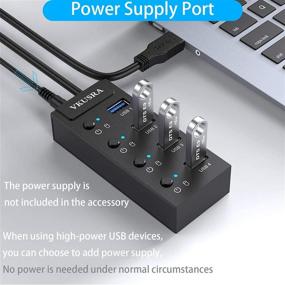img 1 attached to 🔌 Vkusra 4-Port USB 3.0 Hub with Individual On/Off Switches, LED Indicator and USB Charging Port - Compatible with iMac Pro, MacBook Air, Mac Mini/Pro and More
