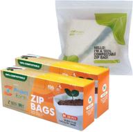 🌱 compostable zip bags, 100 count quart, 2 pack: eco-friendly freezer, sandwich, and food storage solution with resealable lock - biodegradable and environmentally responsible product logo