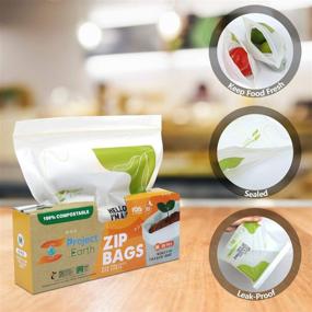 img 3 attached to 🌱 Compostable Zip Bags, 100 Count Quart, 2 Pack: Eco-Friendly Freezer, Sandwich, and Food Storage Solution with Resealable Lock - Biodegradable and Environmentally Responsible Product