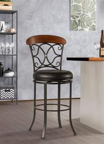 img 4 attached to 🪑 Hillsdale Furniture Dundee Swivel Bar Stool in Dark Coffee - Stylish Seating for a Classy Bar Experience