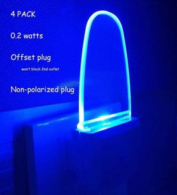 img 3 attached to Convenient 4 Pack Dusk to Dawn Sensor 🌙 Night Light Lamp, Plug in with Soothing Blue LED