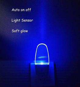 img 2 attached to Convenient 4 Pack Dusk to Dawn Sensor 🌙 Night Light Lamp, Plug in with Soothing Blue LED