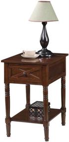 img 2 attached to 🏮 Convenience Concepts Oxford End Table with Charging Station, Espresso - Convenient Country Style