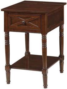 img 3 attached to 🏮 Convenience Concepts Oxford End Table with Charging Station, Espresso - Convenient Country Style