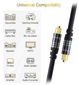 img 2 attached to BlueRigger Premium Series Digital Optical Audio Toslink Cable - 10FT, Fiber Optic, Aluminum Shell, 24K Gold-Plated | Compatible with Home Theatre, Sound Bar, TV, Xbox, Playstation PS5, PS4