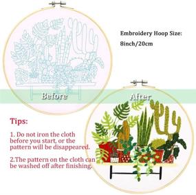 img 3 attached to 🌵 Beginner's Embroidery Starter Kit with Cactus Pattern & Instructions - Cross Stitch Set, Full Range of Stamped Embroidery Kits