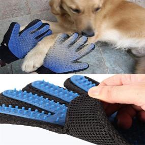 img 2 attached to 🐾 Upgraded Stella-Lou Grooming Gloves: Eco-Friendly Silicone Hair Removal Mitt for Cats and Dogs - Gentle Deshedding Brush and Shampooing Glove - Easy Pet Hair Remover - Enhanced 5-Finger Design