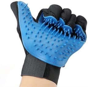 img 1 attached to 🐾 Upgraded Stella-Lou Grooming Gloves: Eco-Friendly Silicone Hair Removal Mitt for Cats and Dogs - Gentle Deshedding Brush and Shampooing Glove - Easy Pet Hair Remover - Enhanced 5-Finger Design