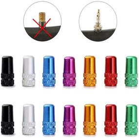 img 3 attached to 🚴 Juland 28PCS French Style Presta Valve Cap Set: Multi-Color Anodized Aluminum Alloy Dust Covers for Bike Tire - 7 Vibrant Colors