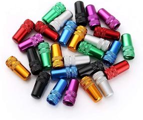 img 2 attached to 🚴 Juland 28PCS French Style Presta Valve Cap Set: Multi-Color Anodized Aluminum Alloy Dust Covers for Bike Tire - 7 Vibrant Colors