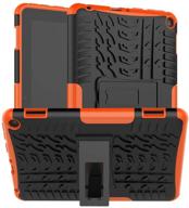 📚 boskin kickstand heavy duty shockproof cover for kindle fire hd 8 / hd 8 plus case 2020 release, 10th generation - orange logo