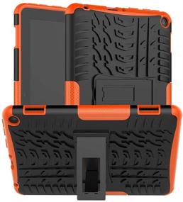 img 4 attached to 📚 Boskin Kickstand Heavy Duty Shockproof Cover for Kindle Fire HD 8 / HD 8 Plus Case 2020 Release, 10th Generation - Orange