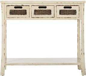 img 3 attached to 🏺 Safavieh Autumn Vintage Cream 3-Drawer Console Table from American Homes Collection