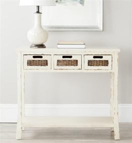 img 4 attached to 🏺 Safavieh Autumn Vintage Cream 3-Drawer Console Table from American Homes Collection