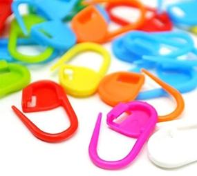 img 4 attached to 🧶 104 Piece Mix Color Stitch Counter for Knitting and Crochet with Locking Stitch Markers, Needle Clip, and Crochet Markers