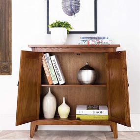 img 3 attached to Organize in Style: Leick Favorite Finds Oak Storage Cabinet Hall Stand