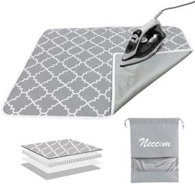 img 4 attached to 🧺 Накидка для глажки Neccom: термостойкий силиконовый коврик, портативное путешественническое одеяло для столешницы, стиральной машины и сушилки | Набор хлопковой прокладки с мешком на завязке