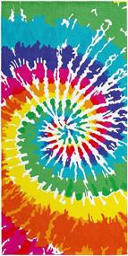 img 2 attached to 🌈 Tie Dye Beach Towel - 30 x 60 inches - 100% Cotton Velour - Rainbow Hippie Colors - Printed Design (Rainbow, 30x60)