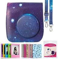 protective camera case bundle for fujifilm instax mini 25/26 - caiul selfie lens, frames & film stickers logo
