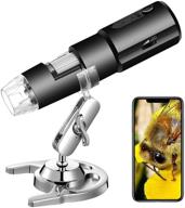 🔬 stpctou wireless digital microscope: handheld, portable mini wifi usb camera with 50x-1000x magnification, 8 led lights for iphone/ipad/smartphone/tablet/pc-black logo