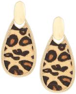 🐆 stylish leopard print drop earrings: cheetah print leather dangle earrings for women logo