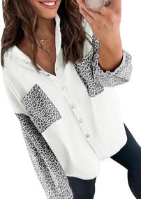 img 4 attached to Asvivid Oversized Leopard Stretch Trucker Women's Clothing in Coats, Jackets & Vests