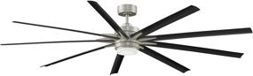 img 2 attached to 🌀 Fanimation Odyn 84" Indoor/Outdoor Ceiling Fan with Black Blades and LED Light Kit, 84" Size, in Brushed Nickel