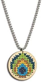 img 4 attached to Large Circle Peacock Pendant Counted Cross Stitch Kit by DIMENSIONS Crafts (72-74067)