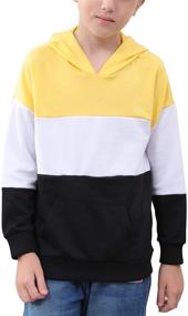 img 4 attached to 👕 Bold Contrast Colorblock Patchwork Sweatshirt for Boys: NAVINS Clothing