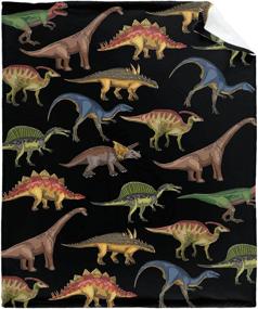 img 4 attached to Dinosaur Blanket Blankets Birthday Identification
