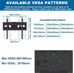 img 1 attached to 📺 Height Adjustable Chainstone Full Motion TV Wall Mount Bracket for 32-65 Inch LED LCD OLED Flat Curved TVs, Dual Articulating Arms with Swivel Tilt Rotation, Supports up to 121lbs, Max VESA 400x400 mm