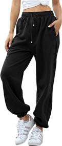 img 3 attached to 👖 Stylish Women's Cinch Bottom Sweatpants: High Waist, Pockets & Athletic Fit for Sporty Gym or Lounge Comfort