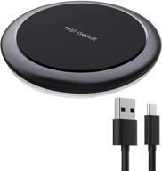 samsung wireless charger pad for galaxy s20/s20+/s10/s10+/s10e/s9/s9+/s8/s8+/s7/s6/note 10/note10+/note9 - usb-c compatible, supports pd protocol (no ac adapter) logo