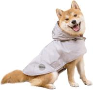 🐶 nourse chowsing waterproof dog raincoat for large & medium dogs - lightweight, with reflective safety strip & leash hole - grey (xl) логотип