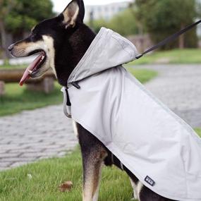 img 3 attached to 🐶 Nourse CHOWSING Waterproof Dog Raincoat for Large & Medium Dogs - Lightweight, with Reflective Safety Strip & Leash Hole - Grey (XL)