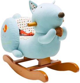 img 4 attached to 🐿️ labebe Blue Squirrel Baby Rocking Horse - Wooden Riding Toy for 6 Months Up Boy&Girl, Toddler/Child Indoor&Outdoor Rocker - Plush Stuffed Animal Chair, Perfect Infant Gift