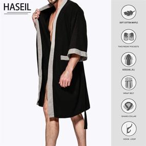 img 1 attached to Haseil Waffle Turkish Cotton Bathrobe