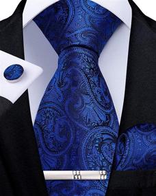 img 3 attached to 👔 Paisley Necktie and Pocket Square by DiBanGu - Men's Accessories