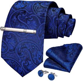 img 4 attached to 👔 Paisley Necktie and Pocket Square by DiBanGu - Men's Accessories