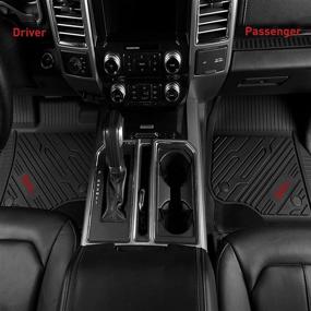 img 2 attached to Custom Fit TPE All-Weather Floor Mats for Ford Ranger (2019-2021) 🚗 Supercrew Cab - 1st & 2nd Row Full Set, Red Logo, Black