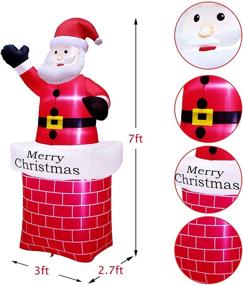 img 3 attached to 7ft Inflatable Santa Claus in Chimney by ATDAWN - Christmas Blow Up Decoration for Outdoor Yard, Garden, and Lawn - Holiday Inflatable Claus for Christmas Décor