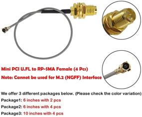 img 3 attached to High-Quality UFL to SMA Mini PCI U.FL to RP-SMA Female Ipex Connector Pigtail WiFi Antenna Extension Cable (6 inches, Pack of 4)