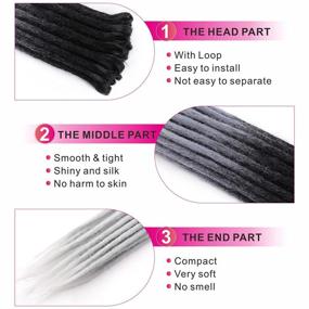 img 2 attached to 🧶 ELIGHTY Synthetic Dreadlock Extensions - 24 Inch Soft Faux Locs, Dreads, Crochet Locs, Reggae Hair, Braiding Hair Extensions for Women/Men (24 Inch, 20 Strands/Pack, 3-17)