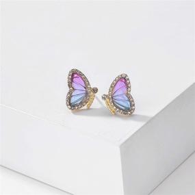 img 2 attached to Charming Butterfly Earrings: Fashionable, Sweet Insect Jewelry for Girls and Women - Ideal Charms Gift