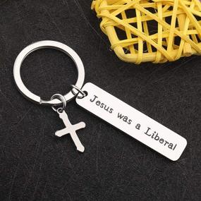 img 3 attached to Religious Christian Gift: Jesus Cross Jewelry - Jesus Liberal Keyring for Christian Atheists