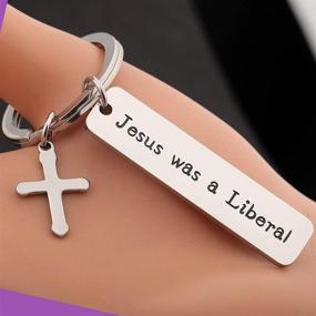 img 1 attached to Religious Christian Gift: Jesus Cross Jewelry - Jesus Liberal Keyring for Christian Atheists