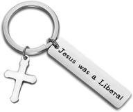 religious christian gift: jesus cross jewelry - jesus liberal keyring for christian atheists logo